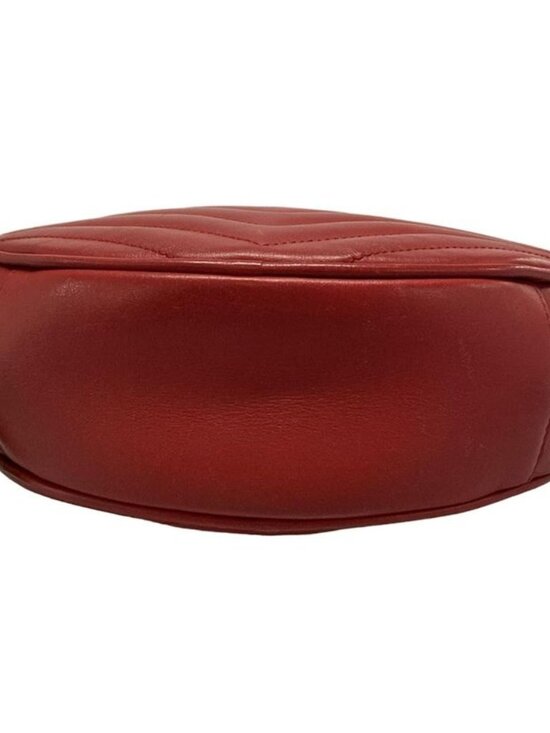 Saint Laurent Paris Shoulder Bag Red Chain Leather - Picture 5 of 15